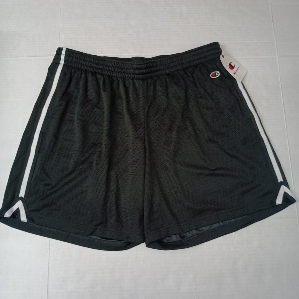 Champion Attack Shorts Mens 2XL Black Mesh Striped 7” Inseam